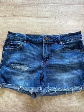 Jolt Distressed Dark Blue Denim Shorts
